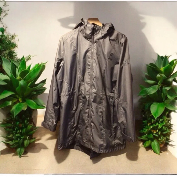 ZeroXposur Jacket Women’s X-Large Gray Hooded Zip Pockets Rain Removable Hood - Picture 1 of 8